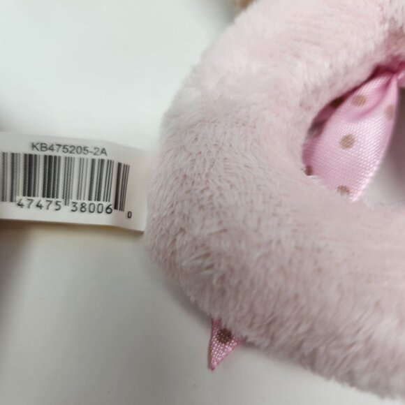 Dan Dee Plush Bunny Baby Rattle With Pink Polka Dot Bow - Picture 6 of 7